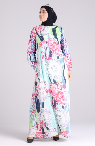Robe Hijab Vert menthe 3070-01