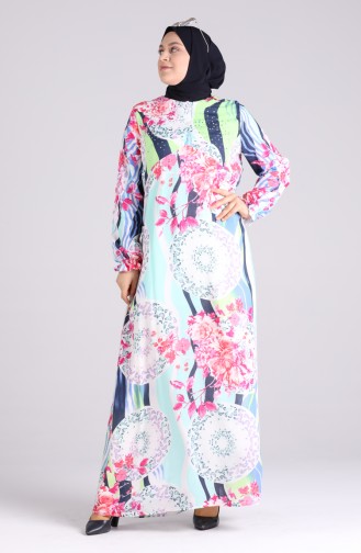Minzengrün Hijab Kleider 3070-01