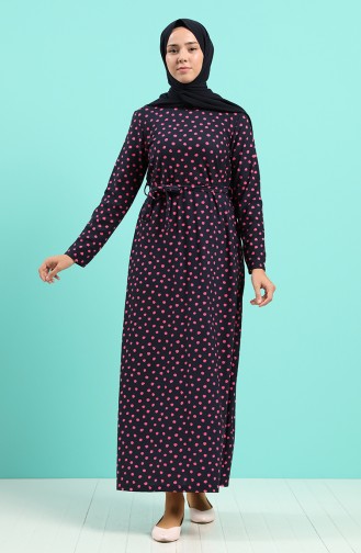 Dunkelblau Hijab Kleider 5708Z-01