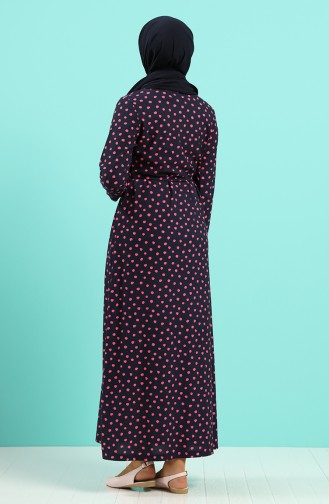 Dunkelblau Hijab Kleider 5708Z-01