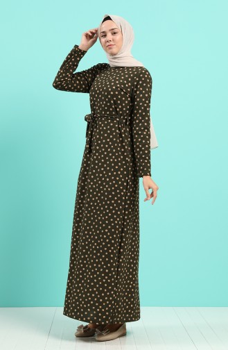 Khaki Hijab Kleider 5708Z-04