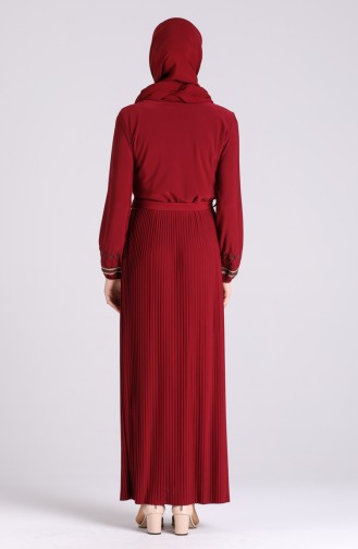 فستان أحمر كلاريت 5757-02