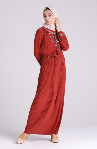 Sandy Embroidered Dress 5757-05 Tobacco 5757-05