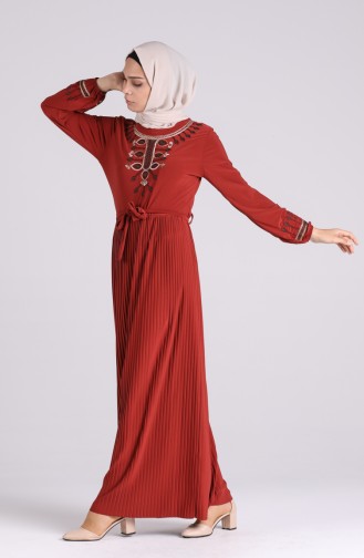 Sandy Embroidered Dress 5757-05 Tobacco 5757-05