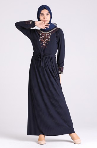 Sandy Embroidered Dress 5757-06 Navy Blue 5757-06