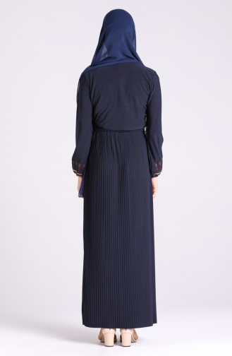 Navy Blue İslamitische Jurk 5757-06