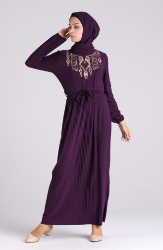 Embroidered Sandy Dress 5758-04 Purple 5758-04