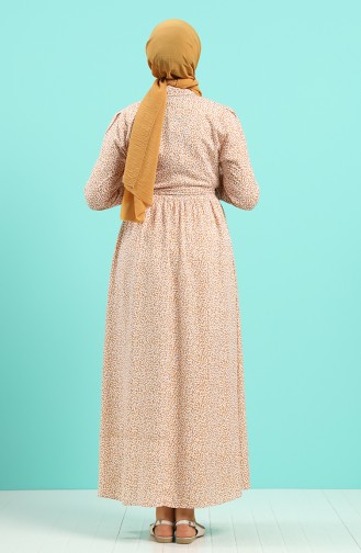 Mustard Hijab Dress 7099A-03