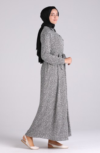 Schwarz Hijab Kleider 7099A-05