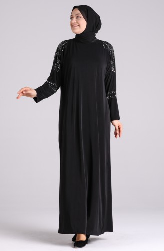 Schwarz Hijab Kleider 1638-01