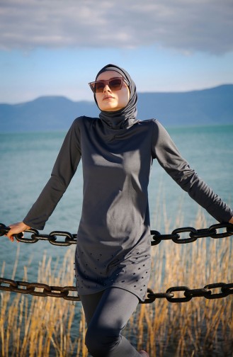 Light Black Swimsuit Hijab 1013-02