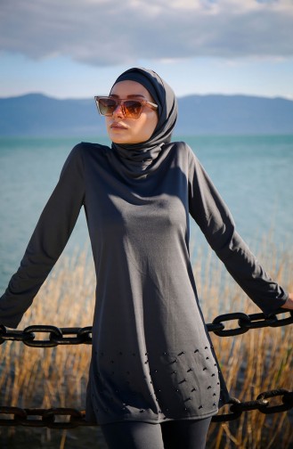 Light Black Swimsuit Hijab 1013-02