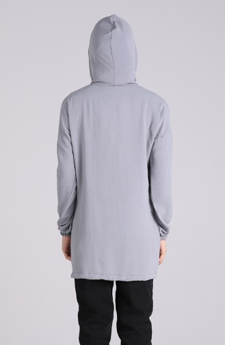 Kapüşonlu Tunik 5736-01 Gri