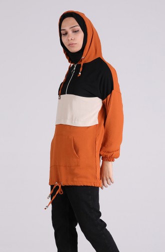 Kapüşonlu Tunik 5736-03 Koyu Hardal