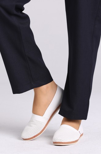 Weiß Damen Ballerinas 4621-1