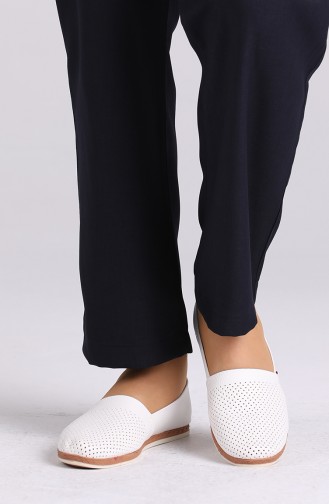 White Women`s Flats 4621-1