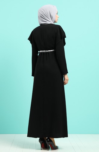 Beli Büzgülü Ferace 5948-01 Siyah