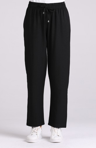 Skinny waist Elastic wide Leg Pants 0181-01 Black 0181-01