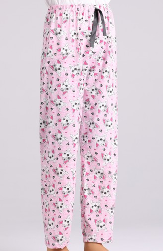 Desenli Pijama Altı 0057C-01 Pembe