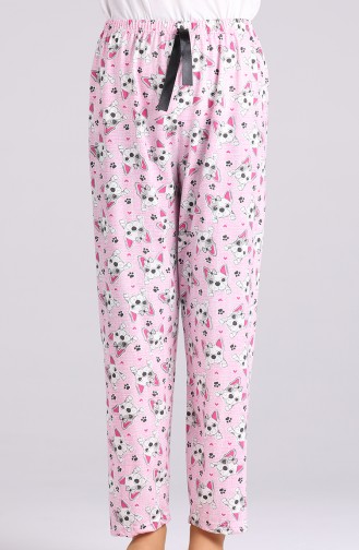 Desenli Pijama Altı 0057C-01 Pembe