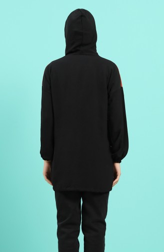 Kapüşonlu Tunik 5736-05 Siyah