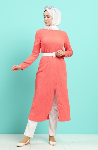 Belted Tunic Trousers Double Suit 1058-01 Coral 1058-01