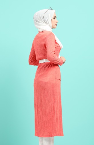 Belted Tunic Trousers Double Suit 1058-01 Coral 1058-01