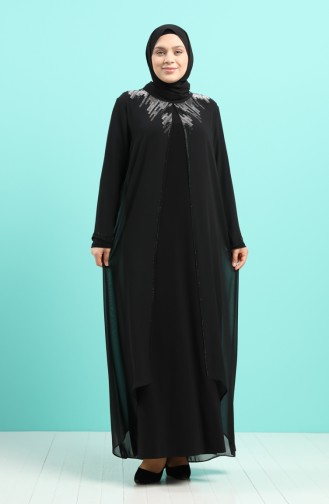 Schwarz Hijab-Abendkleider 4258-01