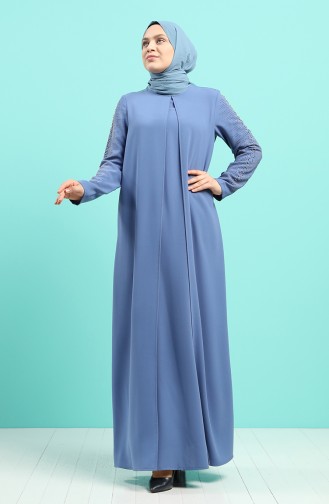 Indigo Hijab-Abendkleider 1014-05