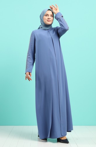 Indigo Hijab-Abendkleider 1014-05