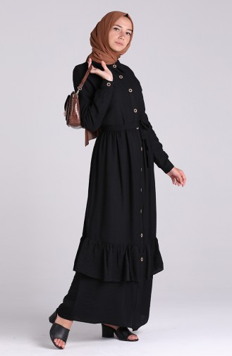 Schwarz Hijab Kleider 0033-02