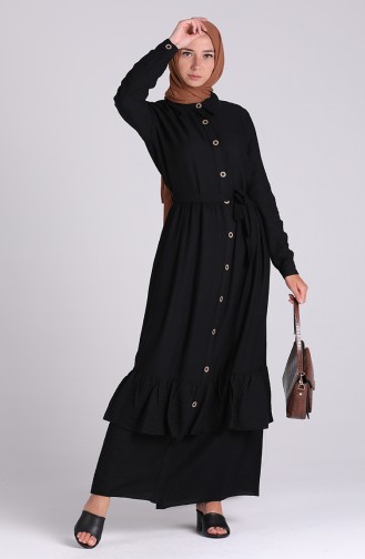 Schwarz Hijab Kleider 0033-02
