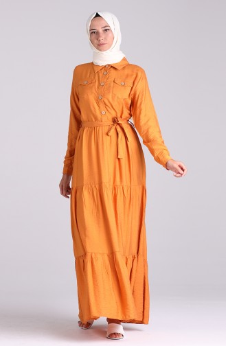 Orange Hijab Dress 0035-02