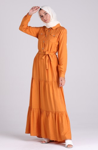 Orange Hijab Dress 0035-02