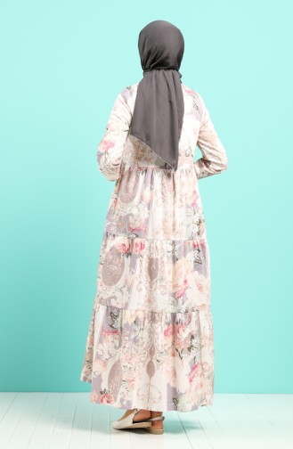 Creme Hijab Kleider 4620-02