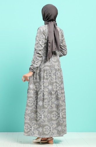 Grau Hijab Kleider 4640-02