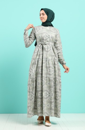 Robe Hijab Vert noisette 4640-03
