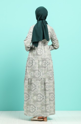 Unreife Mandelgrün Hijab Kleider 4640-03