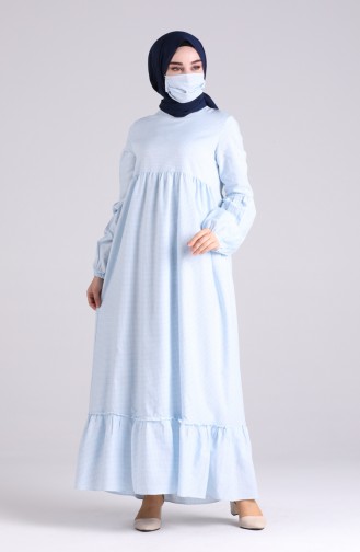 Babyblau Hijab Kleider 1401-01