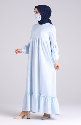 Robe Hijab Bleu Bébé 1401-01