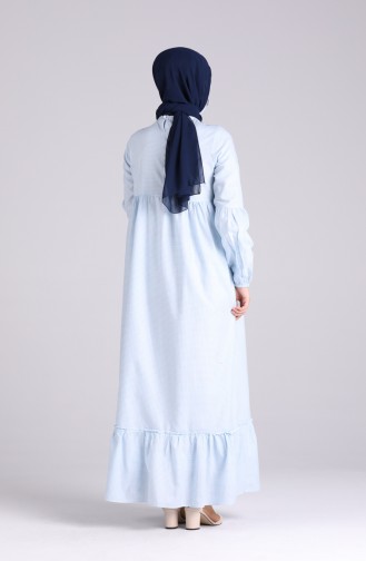Robe Hijab Bleu Bébé 1401-01