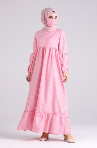 Rosa Hijab Kleider 1401-06
