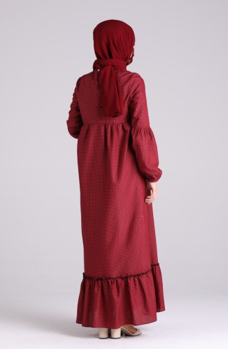 Dress with Free Mask 1401-07 Burgundy Navy Blue 1401-07