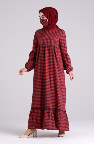 Dress with Free Mask 1402-03 Burgundy 1402-03