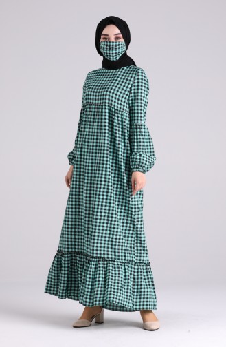 Dress with Free Mask 1402-04 Green 1402-04