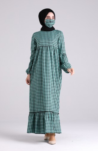 Grün Hijab Kleider 1402-04
