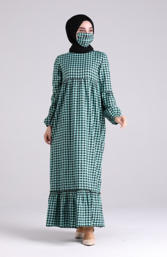 Dress with Free Mask 1402-04 Green 1402-04