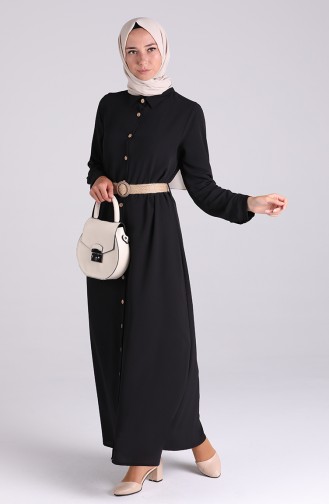 Button-down Belt Dress 1322-01 Black 1322-01