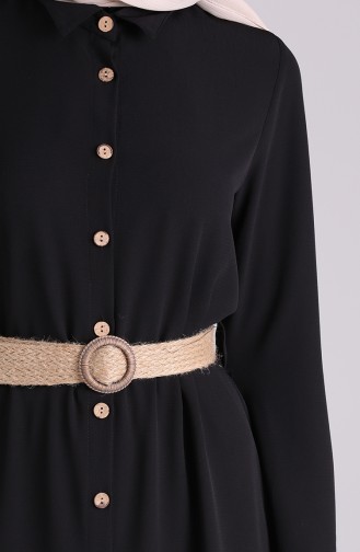 Button-down Belt Dress 1322-01 Black 1322-01