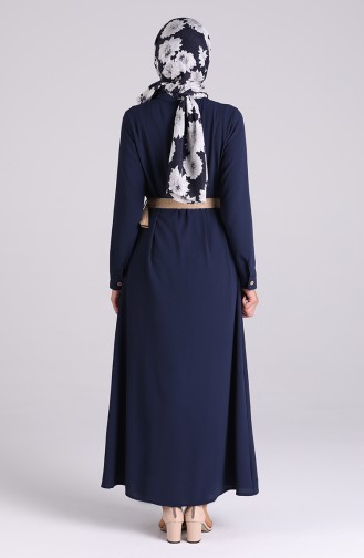 Dunkelblau Hijab Kleider 1322-04